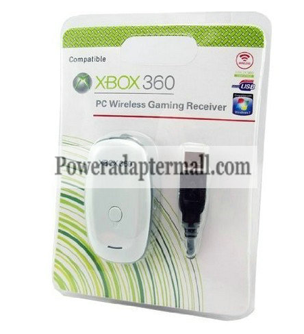 White Xbox 360 Wireless Gaming USB Receiver for PC Windows OS